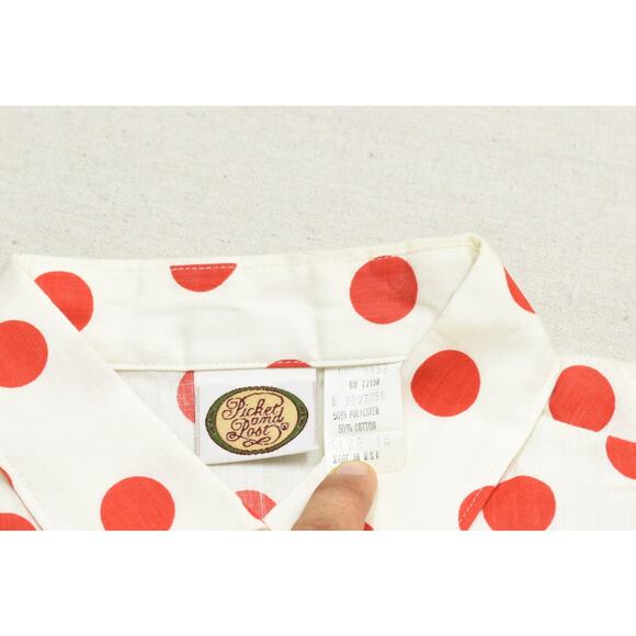 Picket & Post Polka Dot Button Down Shirt Women's Regular Size 16 - Picture 8 of 8